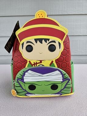 Loungefly POP Dragonball Z Piccolo Gohan Piccolo Mini Backpack Bag Red Green
